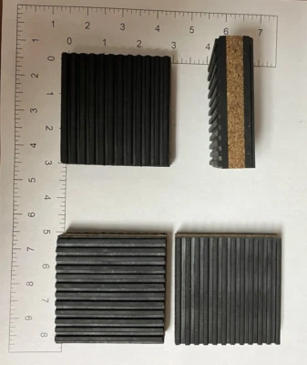 WAGNER / DIVERSITECH Lot of 4 - Wagner Anti Vibration Isolation Pads - Cork + Rubber - 3" x 3" x 7/8"