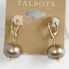 New Talbots Minimalist Pearl Drop Earrings Chic Women Bold Everyday Jewelry Gift