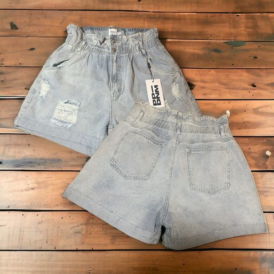 Princess Polly Kimmie Light Denim Shorts Stretchy High Waist Size 10