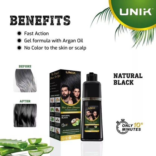 UNIK 100% 200ml Organic Herbal Natural Hair Dye Colour Men Women NATURAL BROWN - Picture 2 of 4