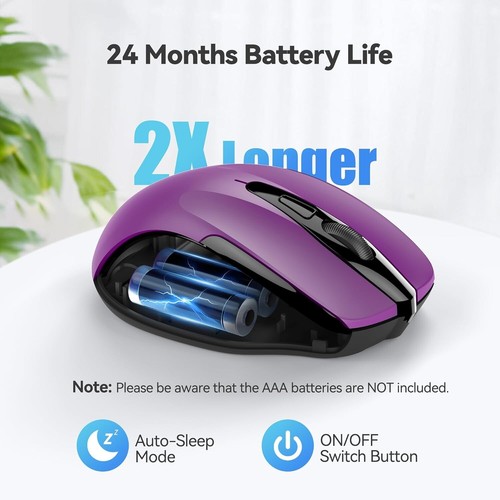 TECKNET Wireless Mouse, 2.4G Ergonomic Optical Mouse, Computer Mouse for Laptop - Picture 7 of 7