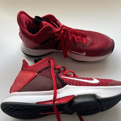 Size 7 RARE Nike LeBron Witness 4 IV Red With Black White Accents