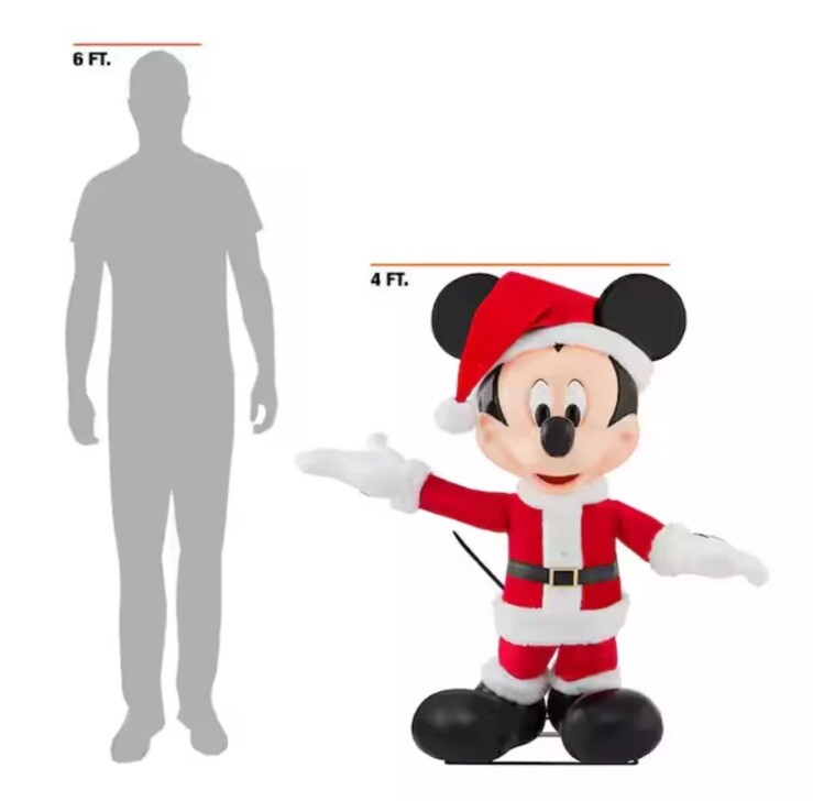 Disney 4 ft Animated Holiday Mickey Mouse Home Depot Exclusive