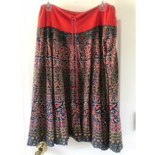 Vtg 1970's Banjara Tribal Skirt Handmade  Hand Dyed Tie Waist Made In India Ora