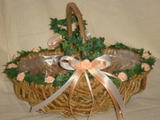 Streukörbchen Hochzeit Blumenkinder Weidenkörbchen aprikot SK0008