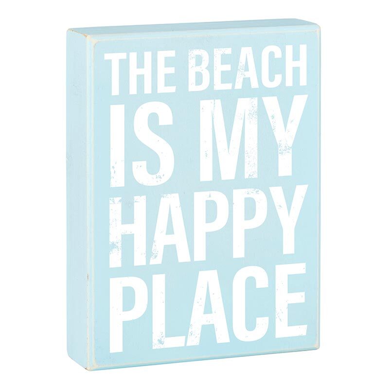 Decorative Wood Box Sign Wood Quote Boxes 6in W x 8in H Happy Place Pack of 2