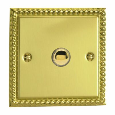 Varilight XGP1 Georgian Poliertes Messing 1 Gang 6A 1 oder 2 Wege Druck-Impulsschalter