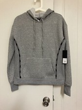BNWT 89 Bebe Women Hoodie Sweatshirt Grey Color Size S Front Pockets Comfy Wear