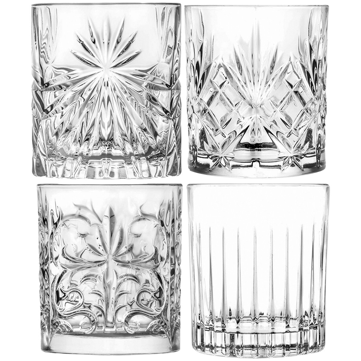 Set 4 Pz. Bicchieri Grandi in Vetro da Tavola Drink Cocktail Dof...