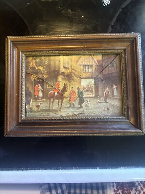 Very Old Leonard Carr Cox Print Horse And Rider. 