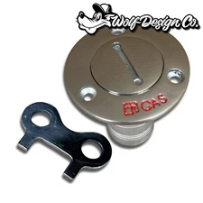 Chrome Stainless Steel Flush Mount Fuel Fill Filler Neck Cap truck bed deck gas