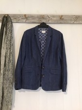 East Denim Linen Jacket Ink Blue Fabulous Arty Design
