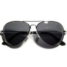 SMOKE LENS AVIATOR GUN METAL FRAME SUNGLASSES SHADES UV400 MEN WOMEN