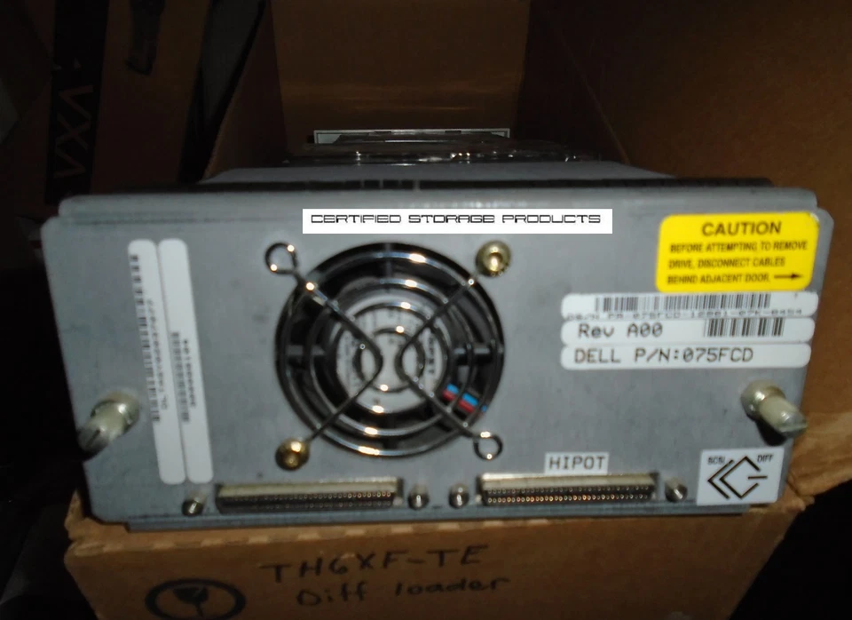 Dell StorageTek TH6XF-TE 35/70GB Diff Drive DLT wTray 075FCD 300080903 70-60370 - Image 2 of 3