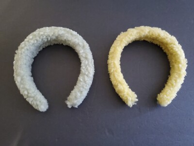 Lot of 2 Headbands Fluffy Yellow and Green New