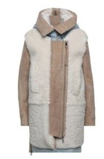 Shoreditch Ski Club Mora Shearling Parka Coat Beige Size Xs/s Uk 8 Rrp £1396