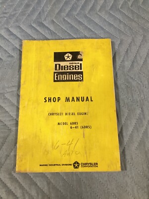 1975 CHRYSLER DIESEL ENGINE MODEL 6DR50A WORKSHOP SERVICE REPAIR MANUAL