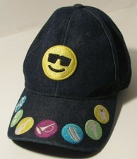 Blue Denim YOUTH Baseball Hat Iowa State Fair Happy Kids Boys Girls Cap Adjusts