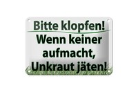 Blechschild Spruch 18X12 Cm Keiner Aufmacht Unkraut JäTen Deko Schild
