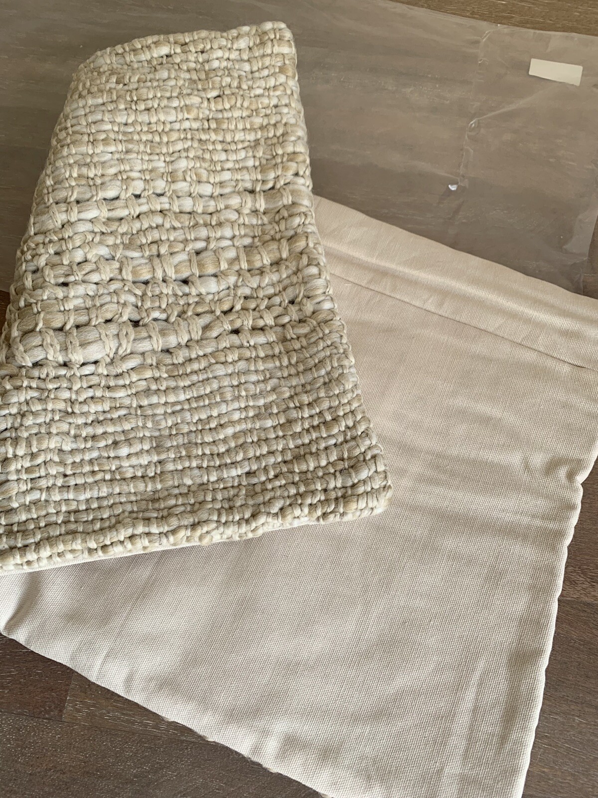 West Elm Natural Cozy Weave Pillow Cover, Lumbar 12”x21”, Natural