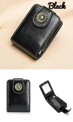 IXYVIA PU Leather Lipstick Case with Mirror Cute Portable Makeup Bag - Picture 9 of 15