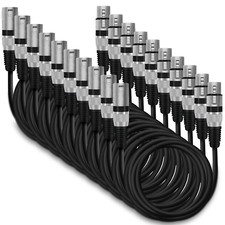 XLR to XLR Microphone Cable 10 Feet, 10-Pack XLR Male to Female Mic Cable 3-Pi