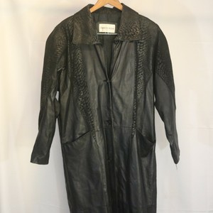 charles klein leather trench coat
