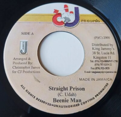 Beenie Man - Straight Prison Vinyl 45 - 2000 CJ Records - Jamaica - Tixx Riddim