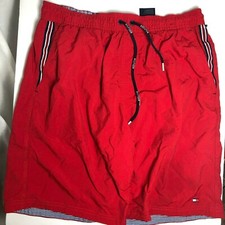 Men's Tommy Hilfiger M Red Board Shorts Swim Trunks Logo Spellout