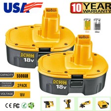 2PACK 18V For Dewalt 18 VOLT XRP DC9096 DC9098 Ni-Mh Battery DC9099 DC9096-2