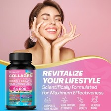 Collagen 1000Mg Biotin 10000Mcg Keratin  Hyaluronic Acid Capsules