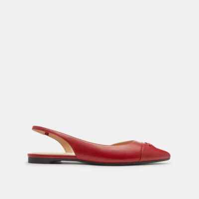 【Coach】Valerie Slingback サンダル ◆国内発送◆ Coach Valerie Slingback Flat Women's Size 8 Ruby Red Leather