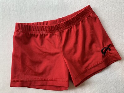 GK Elite SHORTS Leotard RED Gymnastics BAR Mini GYM Cheer Sz: CL child large