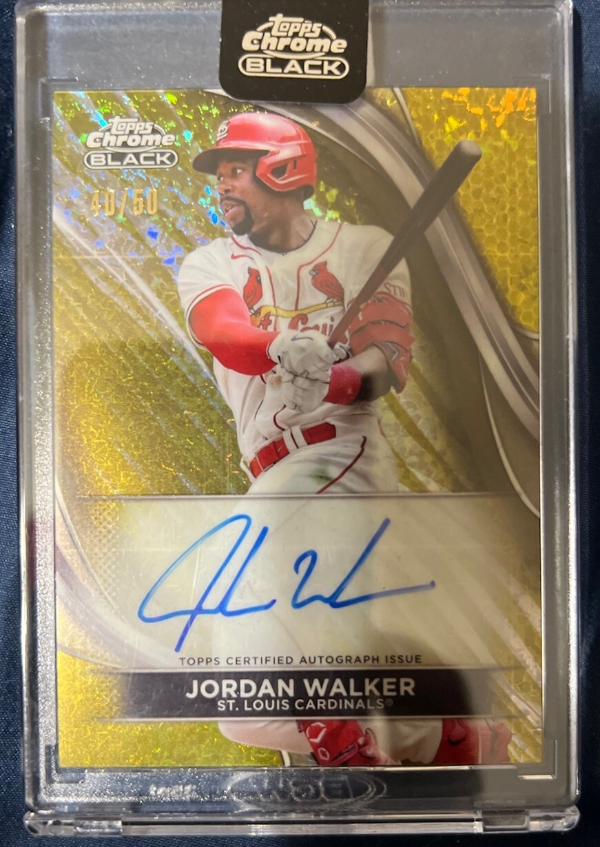 Jordan Walker 2024 Topps Chrome Black Auto Gold Mini Diamonds/50 Cardinals STL