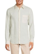 Theory Irving 100% Linen Button Down Shirt In Ivory Sz XL NWT MSRP $225