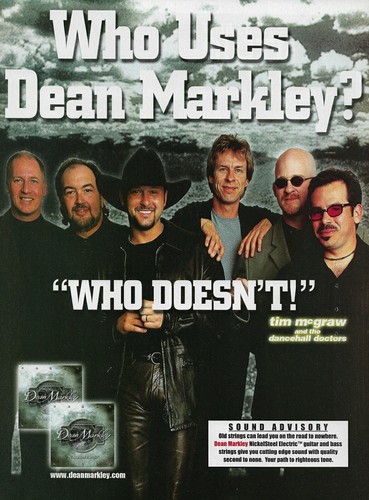 Tim McGraw & The Dancehall Doctors Dean Markley 2002 Promo Ad 8x11 Mini Poster