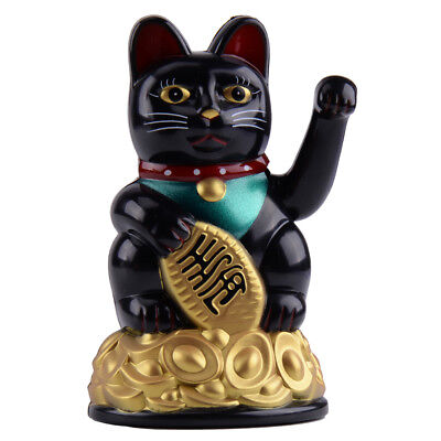 Glückskatze Winkekatze 25cm gold Maneki Neko winkende Katze Glücksbringer Feng