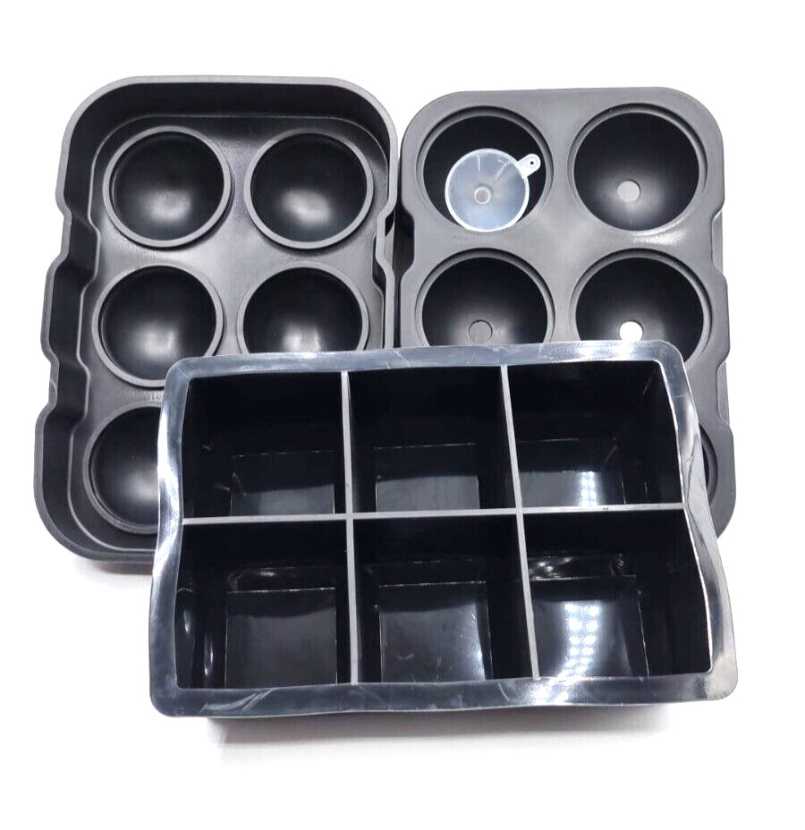 Eiswürfel FORM EISBEHÄLTER SILIKON KUGELN BPA FREI LEICHTES HERAUSLÖSEN 2 er SET