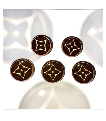 Ø 17 mm Set 5 Ersatzknöpfe Metall Knöpfe LV Louis V Knopf gestempelt Logo Button