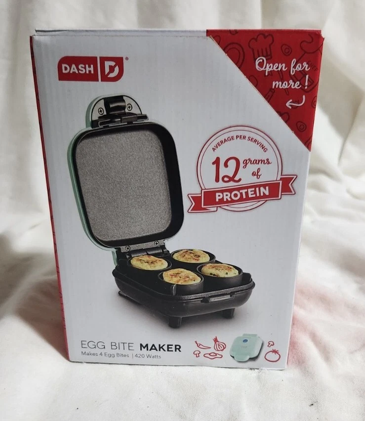 New In Box Dash Egg Bite Maker Light Blue Recipe Guide Breakfast Snacks