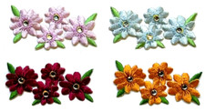 12pc Lot Beautiful Flower Yoke W/ Rhinestones Embroidered Iron  Sew On Applique