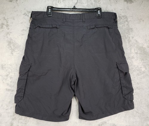 Chaps Shorts Men's 38 Black Explorer Hiking Cargo Trekker Nylon Stretch Flex - Picture 14 of 20