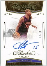 Vince Carter 2020-21 Flawless Legendary Scripts Gold Autograph Card LEG-VIN 7/10