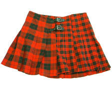 Red Plaid Schoolgirl Skirt Womens Size 10 waist 30-32 Cute School Pleated H M