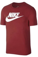 NEW Nike Men's Dri-Fit Sportswear Logo Short Sleeve T Shirt Size L, Red/White 