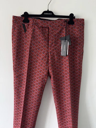 Pantalone uomo VERSACE MISTO LANA SLIM FIT W40 EU56 £780 Made in Italy