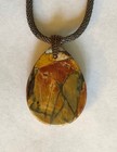 Tear Drop Jasper Pendant with Mesh Chain Necklace — photo 3