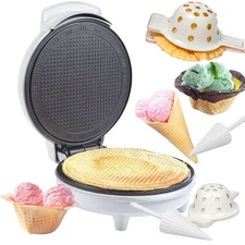 Waffle Cone & Bowl Maker for Homemade Ice Cream Cones- Includes Exclusive Bow...