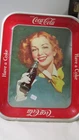 Vintage Original 1950's Coca Cola Metal Serving Tray "Have A Coke" Redhead Girl