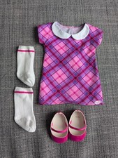Truly Me Meet Conjunto Zapatos de Vestir Calcetines Bonitos Cuadros Muñeca American Girl